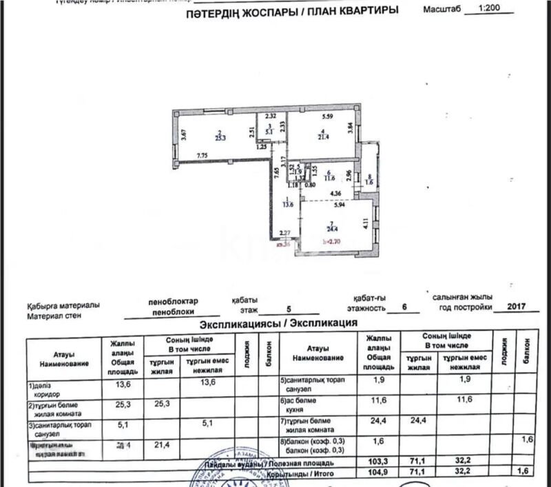 Продажа 3-комнатной квартиры, 104.9 м² - Продажа квартир в Казахстане - страница 15 фото 8 из 8