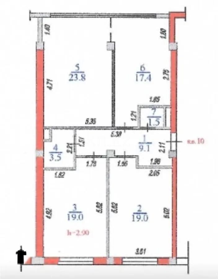Продажа 3-комнатной квартиры, 93.3 м² - Продажа трехкомнатных квартир в Турксибском р-не Алматы - страница 11 фото 7 из 7