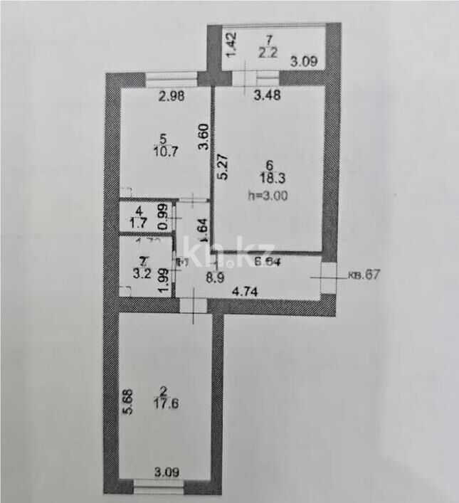 Продажа 2-комнатной квартиры, 62.5 м² - Продажа двухкомнатных квартир в р-не Сарайшык Астаны - страница 36 фото 1 из 1