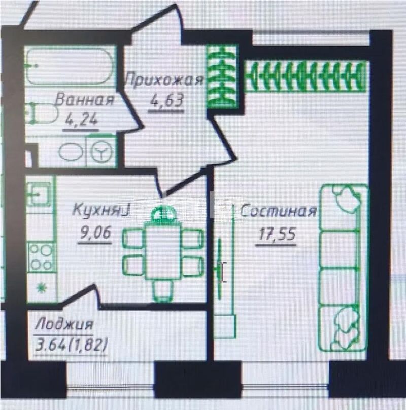 Продажа 1-комнатной квартиры, 37.3 м² - Продажа однокомнатных квартир в р-не Сарайшык Астаны - страница 26 фото 1 из 1