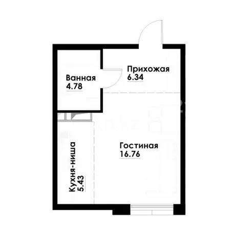 Продажа 1-комнатной квартиры, 33.31 м² - Продажа квартир в монолитно-каркасном доме в Казахстане - страница 30 фото 1 из 1