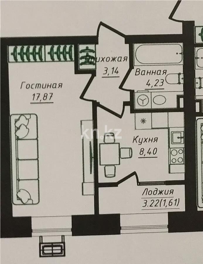 Продажа 1-комнатной квартиры, 36 м² - Продажа однокомнатных квартир в р-не Сарайшык Астаны - страница 24 фото 1 из 1