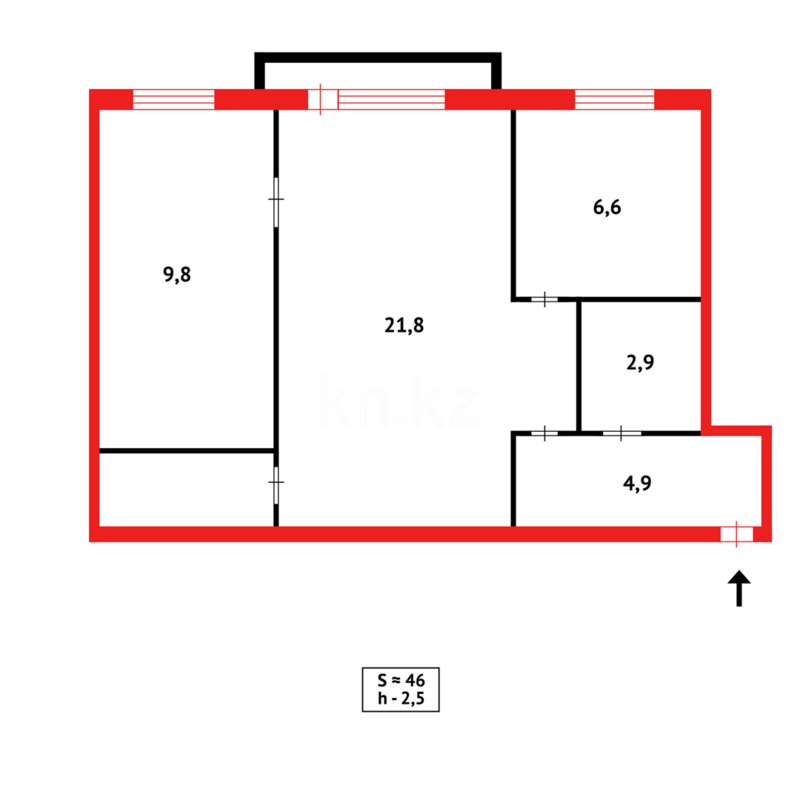 Продажа 2-комнатной квартиры, 43 м² - Продажа двухкомнатных квартир в блочном доме в Казахстане - страница 74 фото 11 из 11