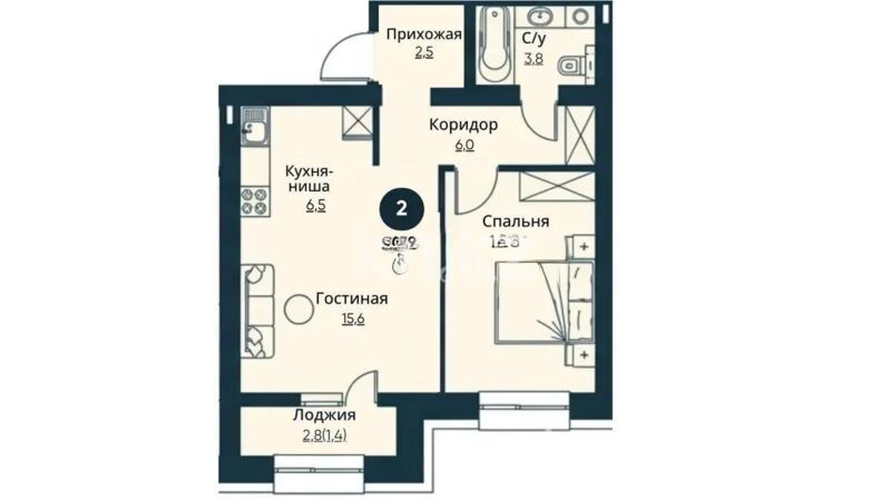 Продажа 2-комнатной квартиры, 50 м² - Продажа квартир в кирпичном доме в Астане - страница 83 фото 1 из 1