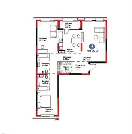 Продажа 3-комнатной квартиры, 100 м² - Продажа трехкомнатных квартир от собственников в Алматы - страница 38 фото 1 из 1