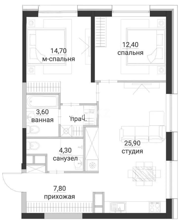 Продажа 3-комнатной квартиры, 70 м² - Продажа трехкомнатных квартир от собственников в Казахстане - страница 15 фото 1 из 1