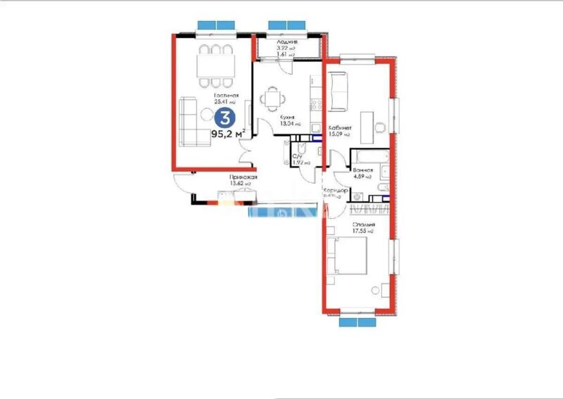 Продажа 3-комнатной квартиры, 95.2 м² - Продажа трехкомнатных квартир от собственников в Алматы фото 8 из 8