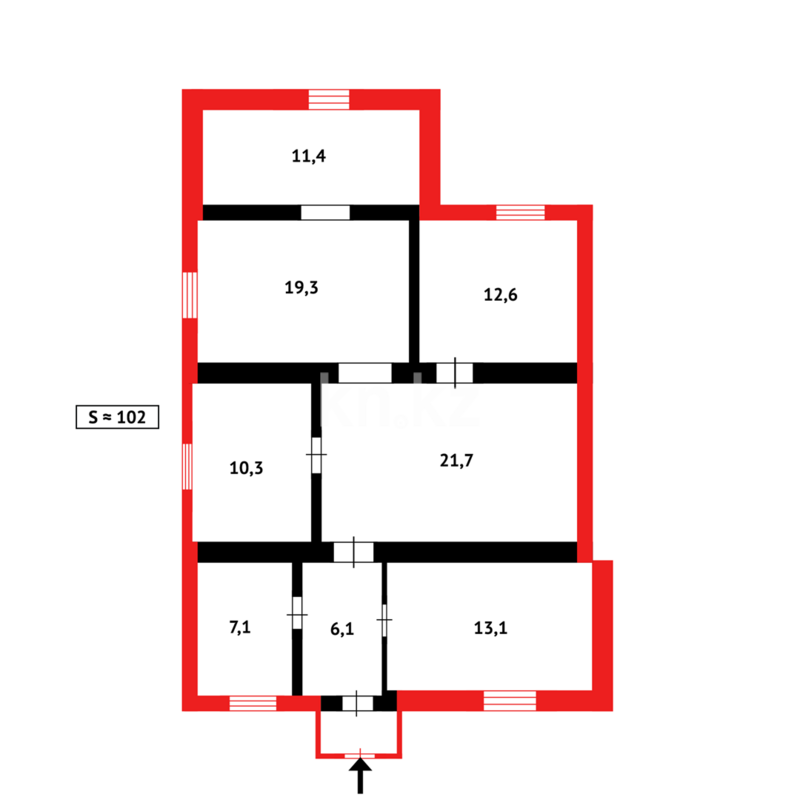 Продажа 5-комнатного дома, 101.6 м² - Продажа домов, коттеджей в Городе Караганды фото 19 из 19