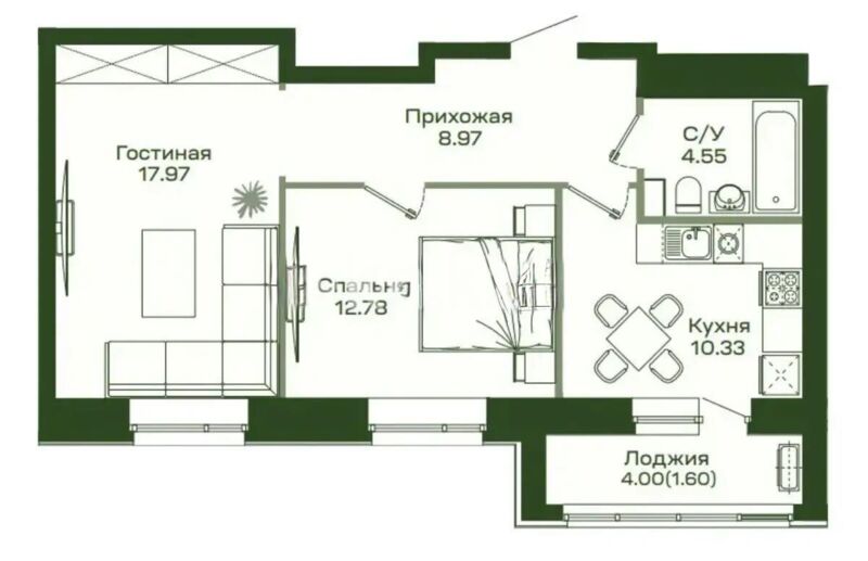 Продажа 2-комнатной квартиры, 56.5 м² - Недвижимость в Астане - страница 9 фото 1 из 1