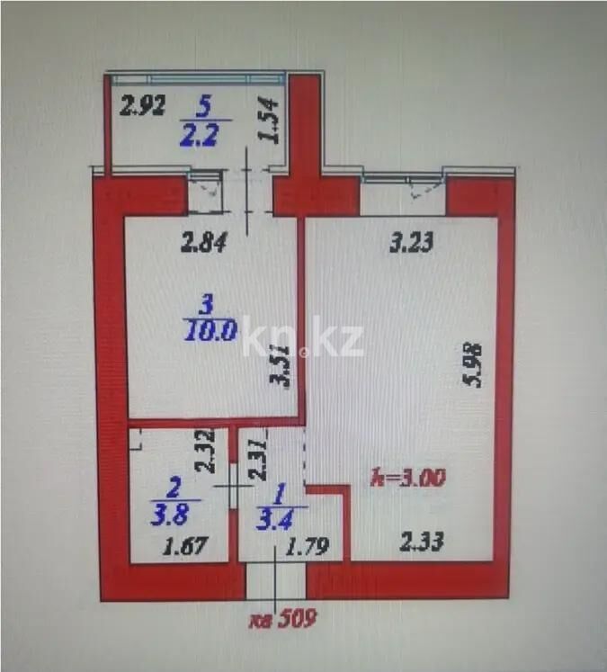 Продажа 1-комнатной квартиры, 38 м² - Продажа однокомнатных квартир в кирпичном доме в Казахстане - страница 104 фото 1 из 1