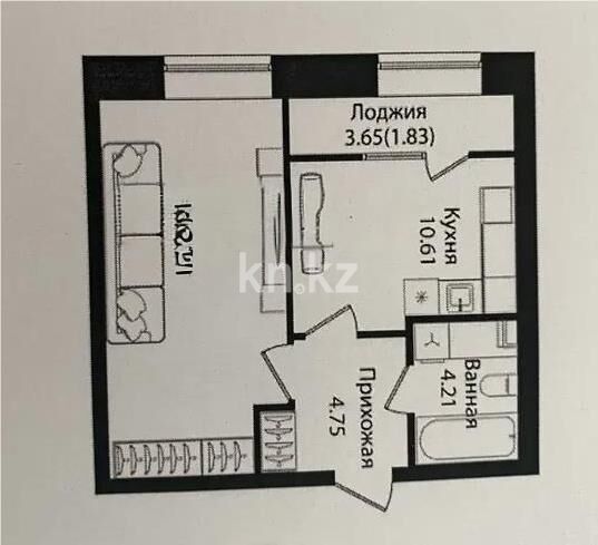 Продажа 1-комнатной квартиры, 39 м² - Продажа однокомнатных квартир в р-не Сарыарка Астаны - страница 17 фото 1 из 1