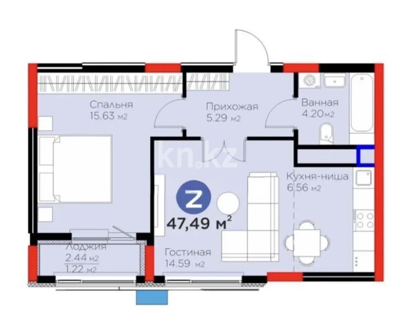 Продажа 2-комнатной квартиры, 48 м² - Продажа квартир в блочном доме в Астане - страница 173 фото 1 из 1