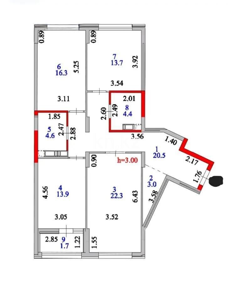 Продажа 3-комнатной квартиры, 100.4 м² - Продажа квартир в монолитно-каркасном доме в Астане - страница 8 фото 6 из 6