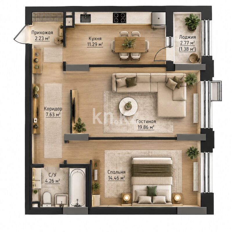 Продажа 2-комнатной квартиры, 61.11 м² - Продажа гаражей в Усть-Каменогорске фото 1 из 11