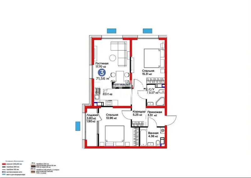 Продажа 3-комнатной квартиры, 72 м² - Продажа трехкомнатных квартир от собственников в Алматы фото 1 из 1