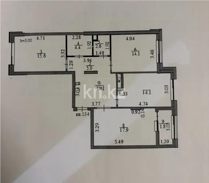 Продажа 3-комнатной квартиры, 87.4 м² - Продажа трехкомнатных квартир в блочном доме в Казахстане - страница 39 фото 1 из 1