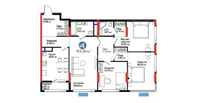 Продажа 4-комнатной квартиры, 115 м² - Продажа квартир в Астане - страница 14 фото 1 из 1