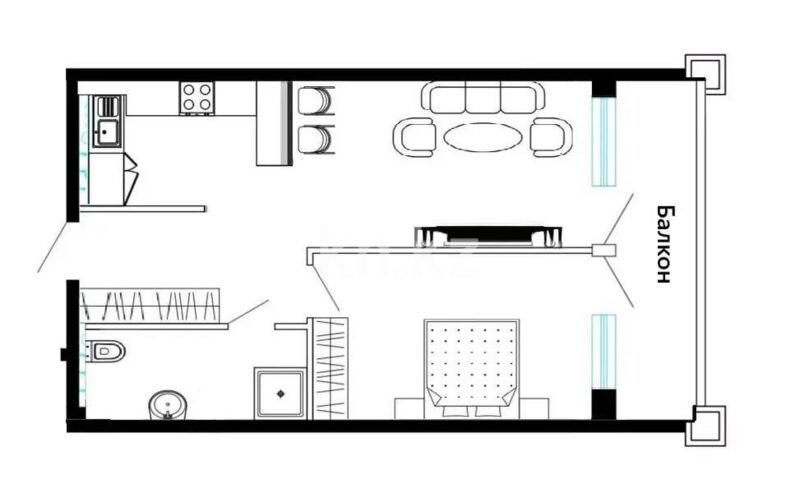 Продажа 2-комнатной квартиры, 50.6 м² - Продажа двухкомнатных квартир в Медеуском р-не Алматы - страница 9 фото 1 из 1
