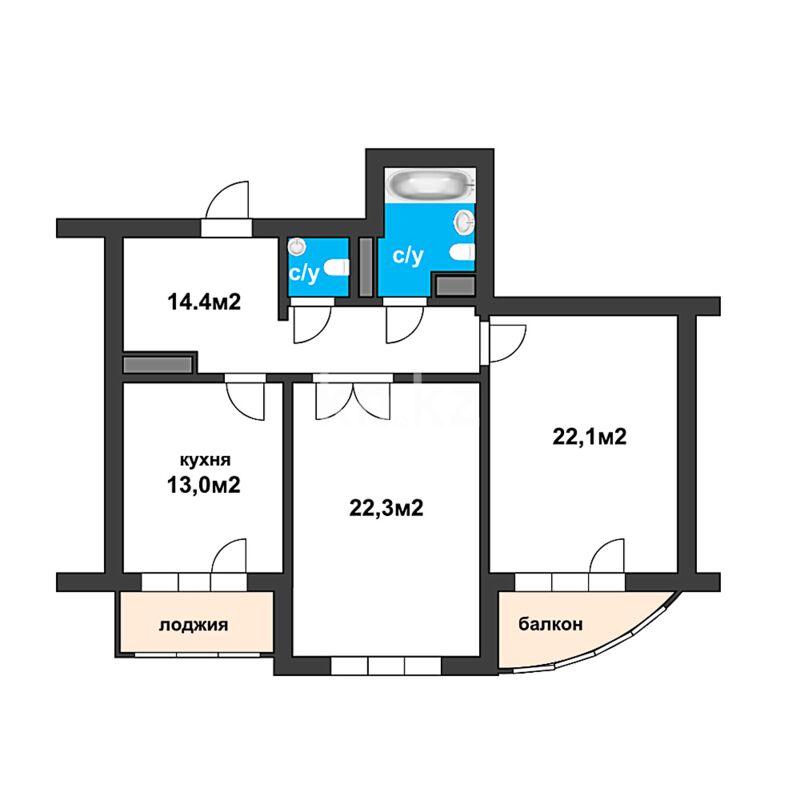 Продажа 2-комнатной квартиры, 81.4 м² - Продажа двухкомнатных квартир в Ауэзовском р-не Алматы - страница 26 фото 6 из 27