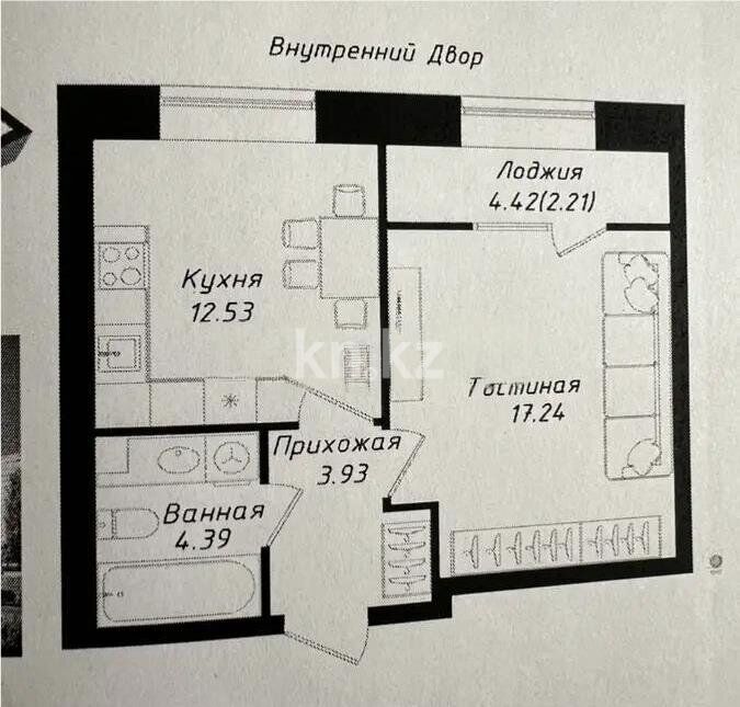 Продажа 1-комнатной квартиры, 40.3 м² - Продажа квартир в Казахстане - страница 248 фото 1 из 1