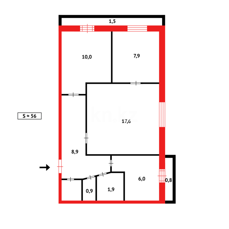 Продажа 3-комнатной квартиры, 55 м² - Продажа трехкомнатных квартир в Темиртау - страница 13 фото 15 из 15
