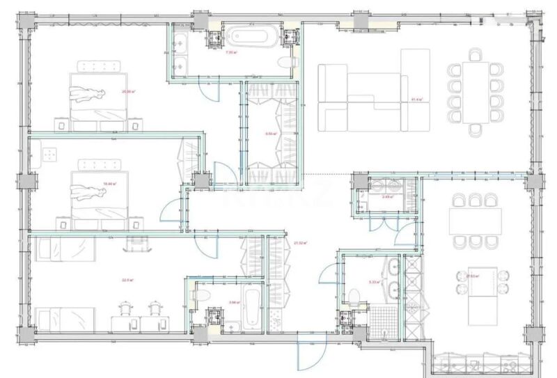 Продажа 5-комнатной квартиры, 221 м² - Продажа пятикомнатных и более квартир от собственников в Алматы фото 7 из 7