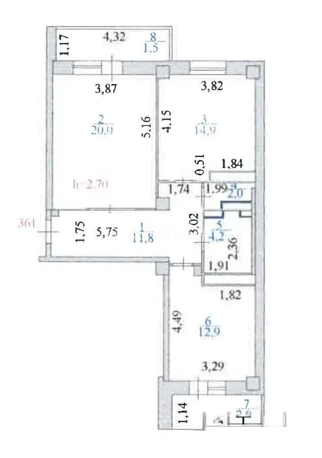 Продажа 2-комнатной квартиры, 69.3 м² - Продажа двухкомнатных квартир в Астане - страница 82 фото 4 из 4