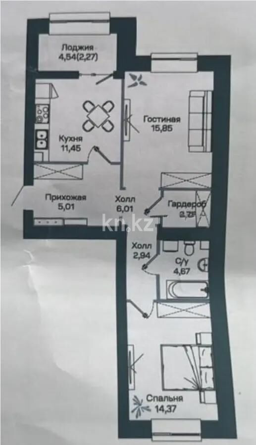 Продажа 2-комнатной квартиры, 65.32 м² - Продажа квартир в кирпичном доме в Казахстане - страница 16 фото 1 из 1