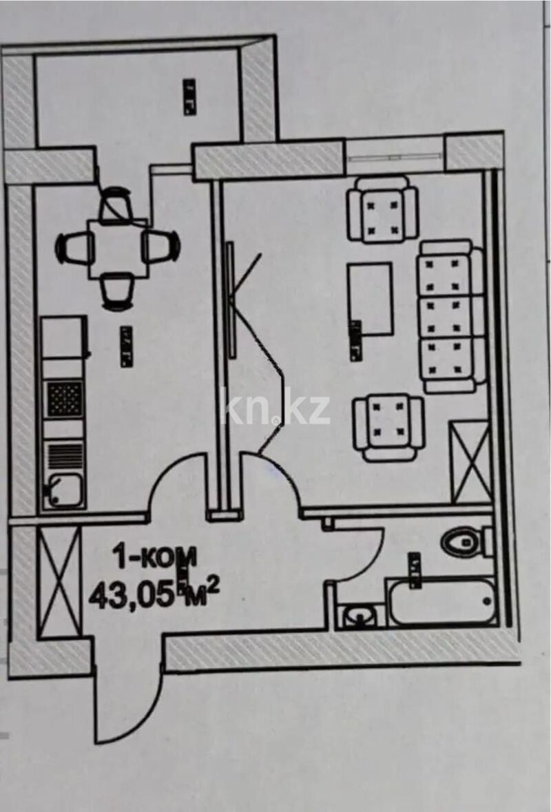 Продажа 1-комнатной квартиры, 43 м² - Продажа однокомнатных квартир в р-не Сарайшык Астаны - страница 16 фото 1 из 1
