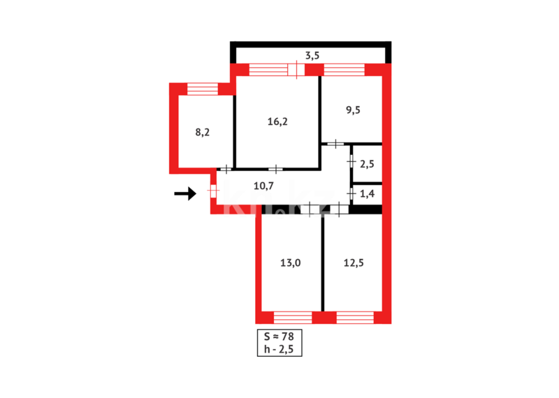 Продажа 4-комнатной квартиры, 78 м² - Продажа четырехкомнатных квартир в Караганде - страница 3 фото 9 из 9