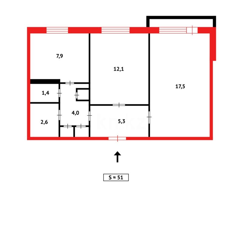 Продажа 2-комнатной квартиры, 51 м² - Продажа двухкомнатных квартир в Казахстане - страница 554 фото 11 из 11