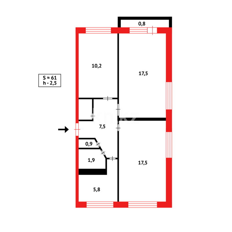 Продажа 3-комнатной квартиры, 63 м² - Продажа трехкомнатных квартир в Караганде фото 10 из 10