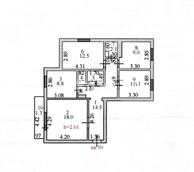 Продажа 4-комнатной квартиры, 79.4 м² - Продажа четырехкомнатных квартир в блочном доме в Казахстане - страница 4 фото 1 из 1