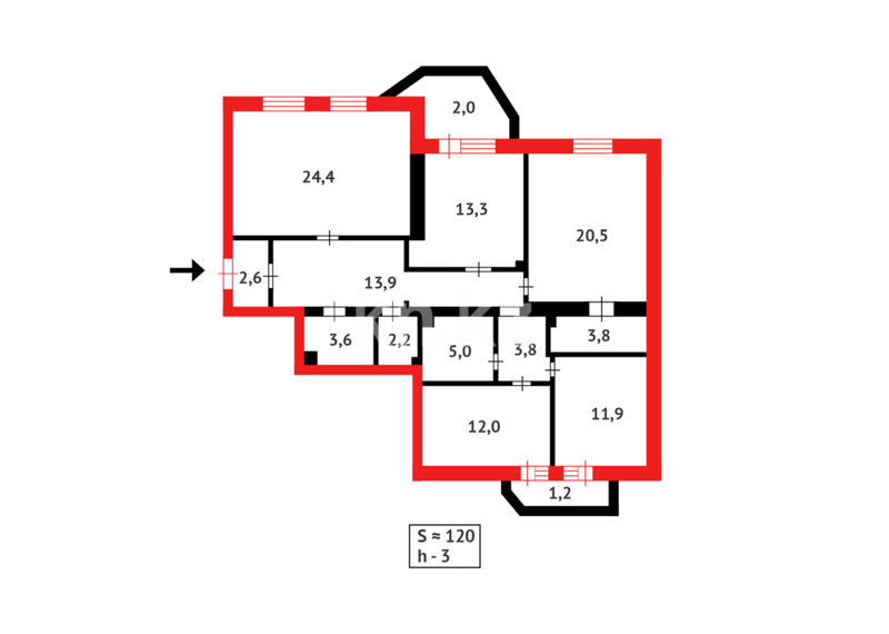 Продажа 4-комнатной квартиры, 120 м² - Продажа четырехкомнатных квартир в кирпичном доме в Казахстане - страница 23 фото 4 из 4