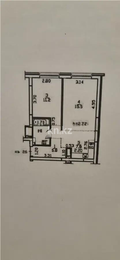 Продажа 1-комнатной квартиры, 44.2 м² - Продажа однокомнатных квартир в Медеуском р-не Алматы фото 2 из 2