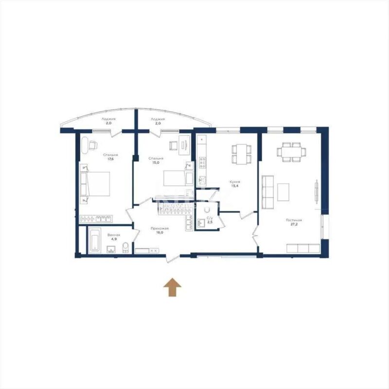 Продажа 3-комнатной квартиры, 105.1 м² - Продажа трехкомнатных квартир в Астане - страница 10 фото 1 из 1