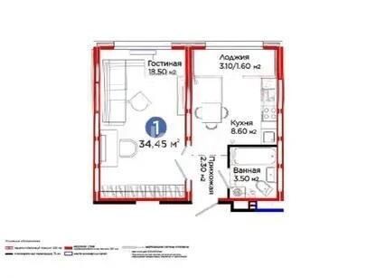 Продажа 1-комнатной квартиры, 35 м² - Продажа однокомнатных квартир в блочном доме в Казахстане - страница 4 фото 5 из 5