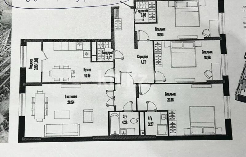 Продажа 4-комнатной квартиры, 139 м² - Продажа квартир в Казахстане - страница 193 фото 6 из 6