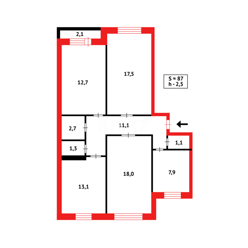 Продажа 4-комнатной квартиры, 86 м² - Продажа четырехкомнатных квартир в панельном доме в Казахстане - страница 16 фото 19 из 19