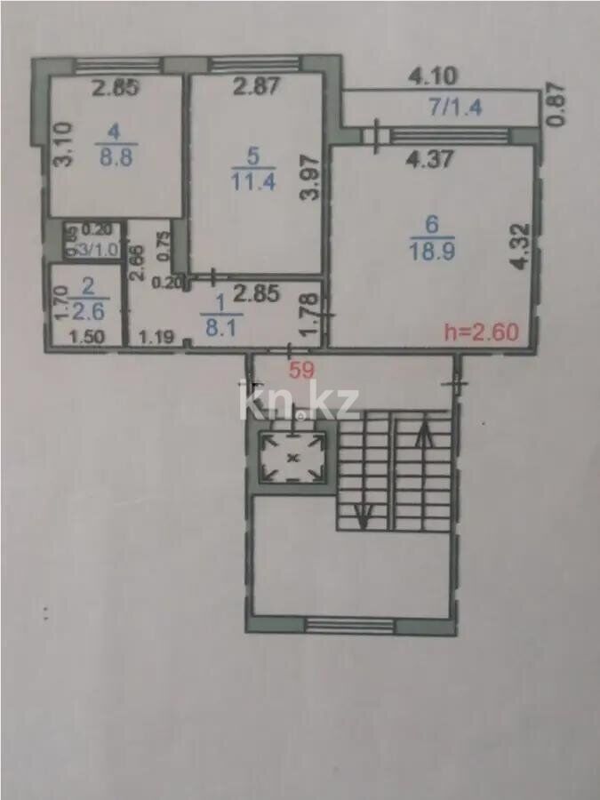 Продажа 2-комнатной квартиры, 80 м² - Продажа квартир в Караганде - страница 3 фото 4 из 4