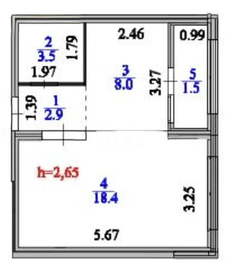 Продажа 1-комнатной квартиры, 35 м² - Продажа однокомнатных квартир в блочном доме в Казахстане - страница 48 фото 5 из 5