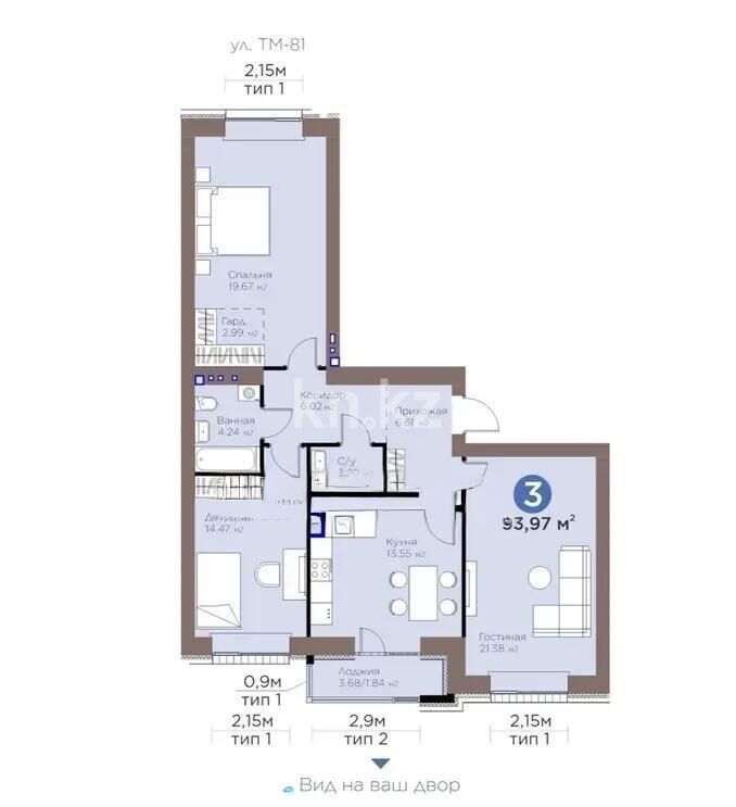 Продажа 3-комнатной квартиры, 94 м² - Продажа трехкомнатных квартир в Астане фото 1 из 1