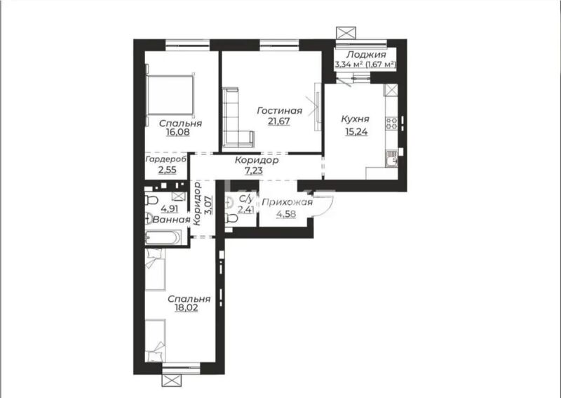 Продажа 3-комнатной квартиры, 97.5 м² - Продажа квартир в р-не Есиль Астаны - страница 2 фото 1 из 1