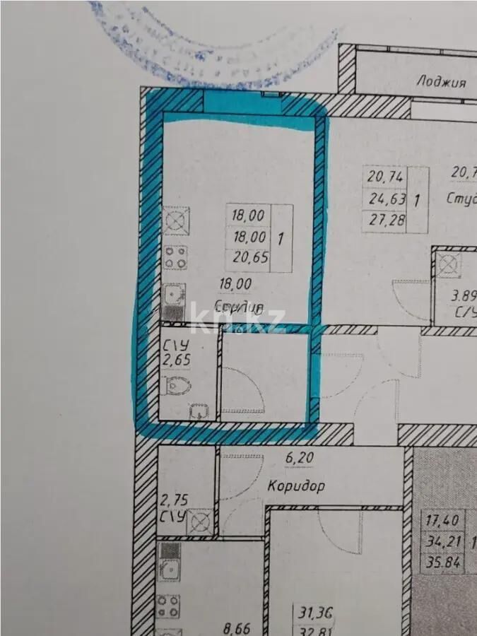 Продажа 1-комнатной квартиры, 20.65 м² - Продажа квартир в Казахстане - страница 5 фото 1 из 1