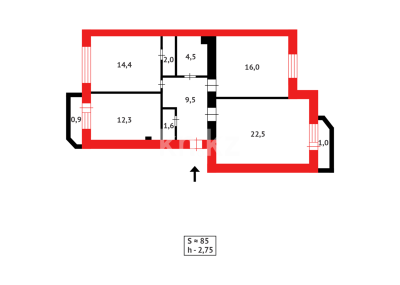 Продажа 3-комнатной квартиры, 84.7 м² - Продажа трехкомнатных квартир в кирпичном доме в Казахстане - страница 77 фото 19 из 19