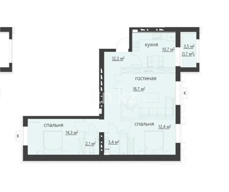 Продажа 3-комнатной квартиры, 78 м² - Продажа трехкомнатных квартир от собственников в Караганде фото 1 из 1