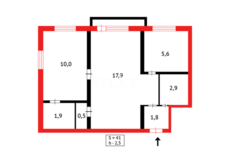Продажа 3-комнатной квартиры, 44 м² - Продажа квартир в кирпичном доме в Казахстане - страница 368 фото 7 из 7