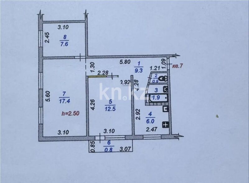 Продажа 3-комнатной квартиры, 60 м² - Продажа трехкомнатных квартир в Алмалинском р-не Алматы - страница 9 фото 5 из 5