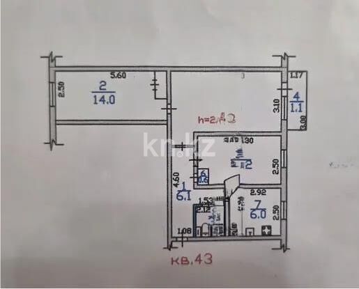 Продажа 3-комнатной квартиры, 59.7 м² - Продажа трехкомнатных квартир от собственников в Казахстане - страница 22 фото 7 из 7