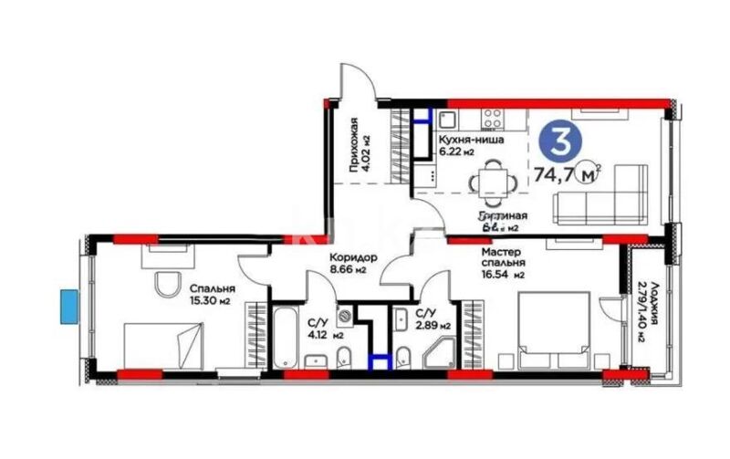 Продажа 3-комнатной квартиры, 75 м² - Продажа квартир в блочном доме в Астане - страница 14 фото 1 из 1